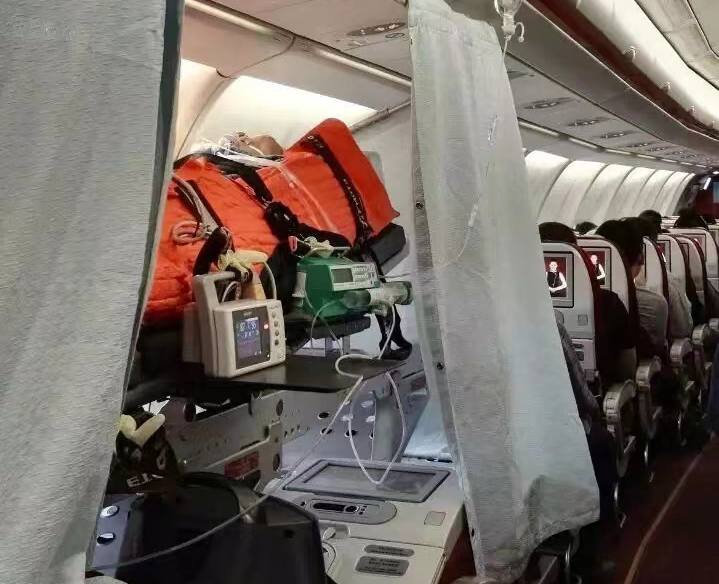 平山县跨国医疗包机、航空担架